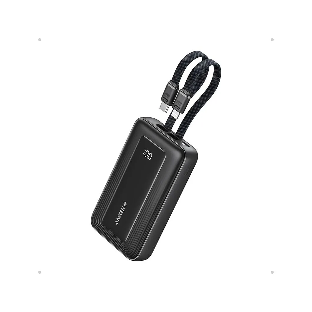 Anker Power Bank (10K, 30W, Built-In USB-C + Lightning Cable)