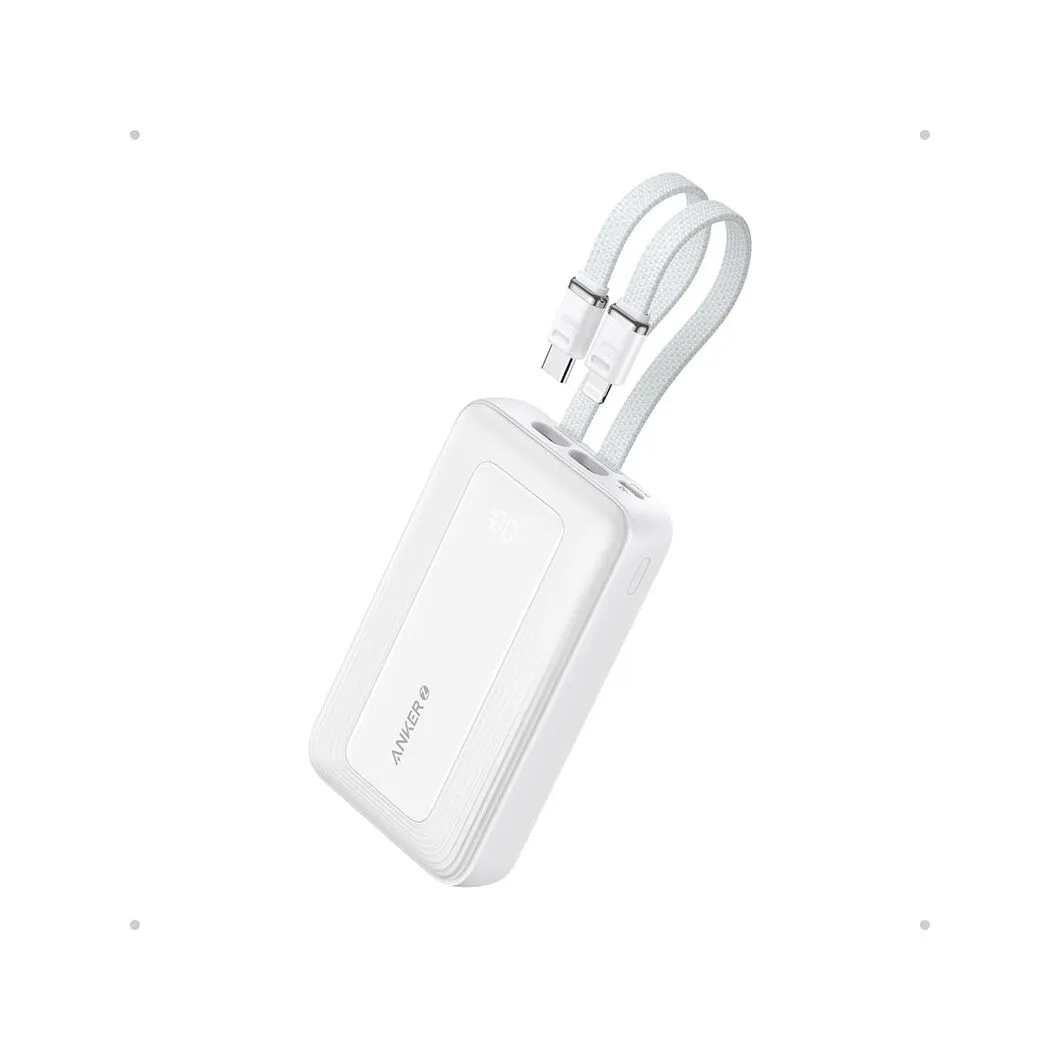 Anker Power Bank (10K, 30W, Built-In USB-C + Lightning Cable)