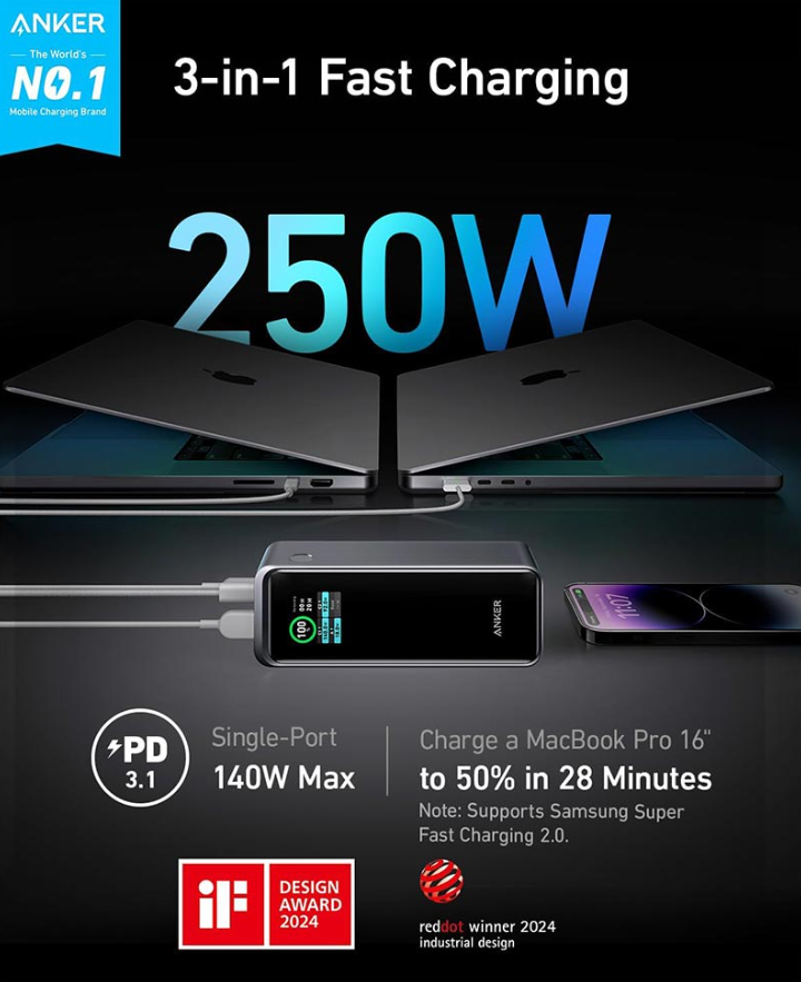 Anker Prime Power Bank 27,650mAh 250W (A1340011)